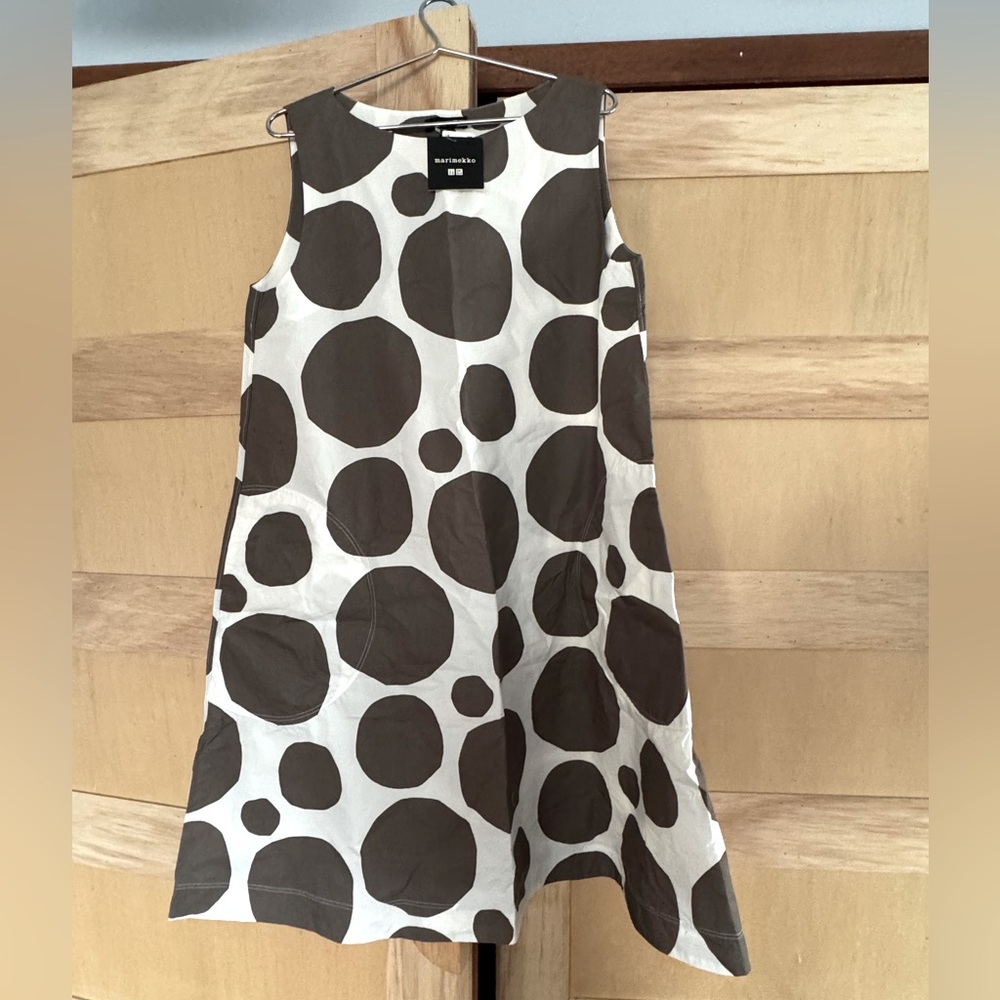 Marimekko x Uniqlo A-line dress, polka dot sz L